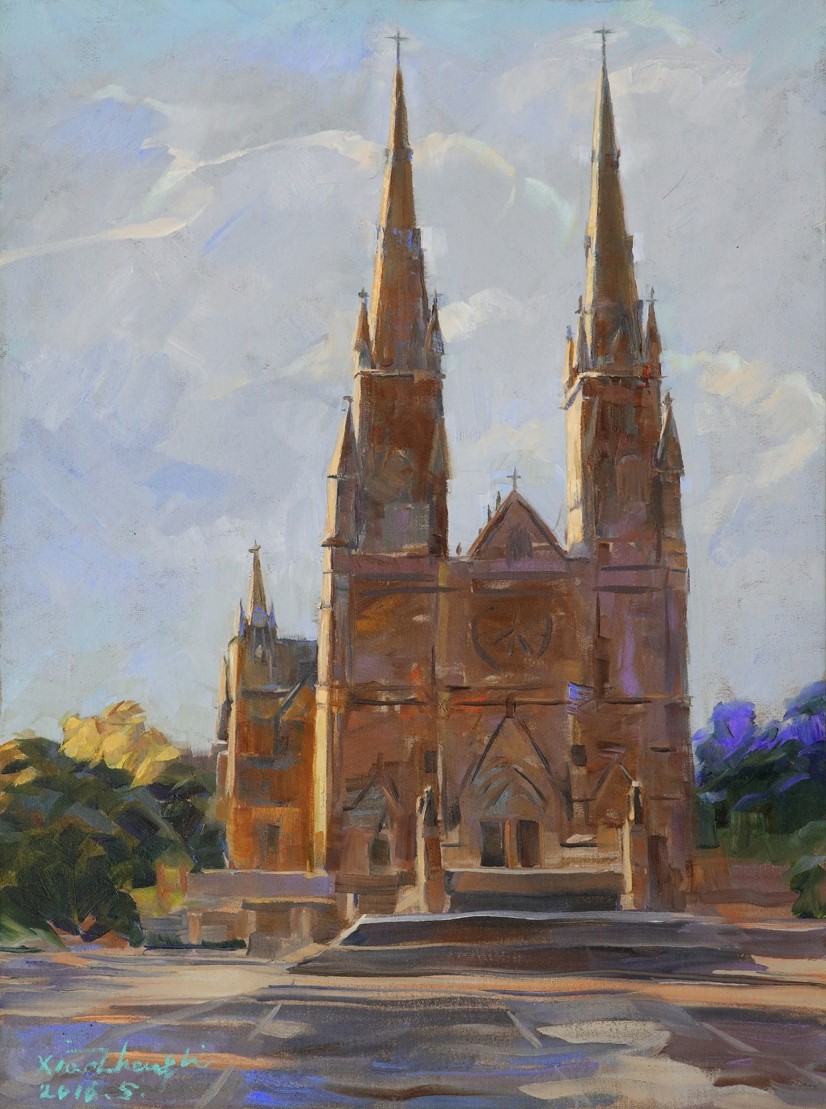 oil painting St Mary's Cathedral 80×60cm