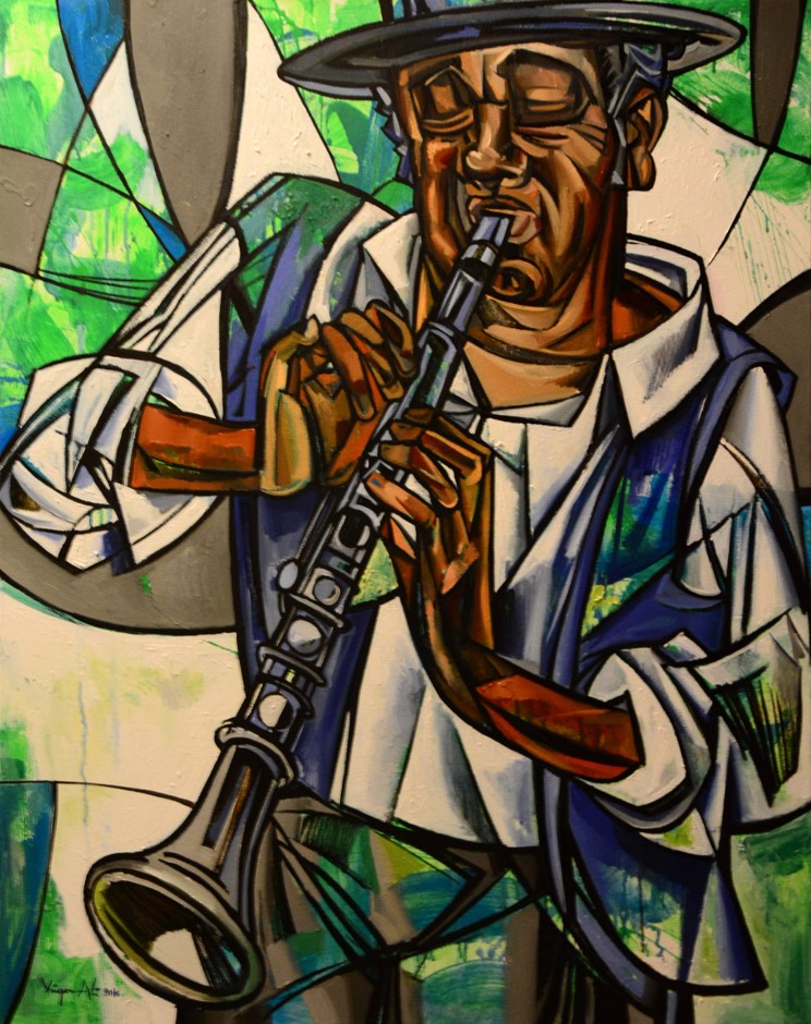 Clarinetist Oil on Canvas Size 110x90