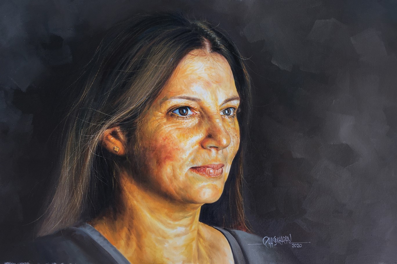 ARTIST ANAT RONEN , oil on canvas 22" x 35"