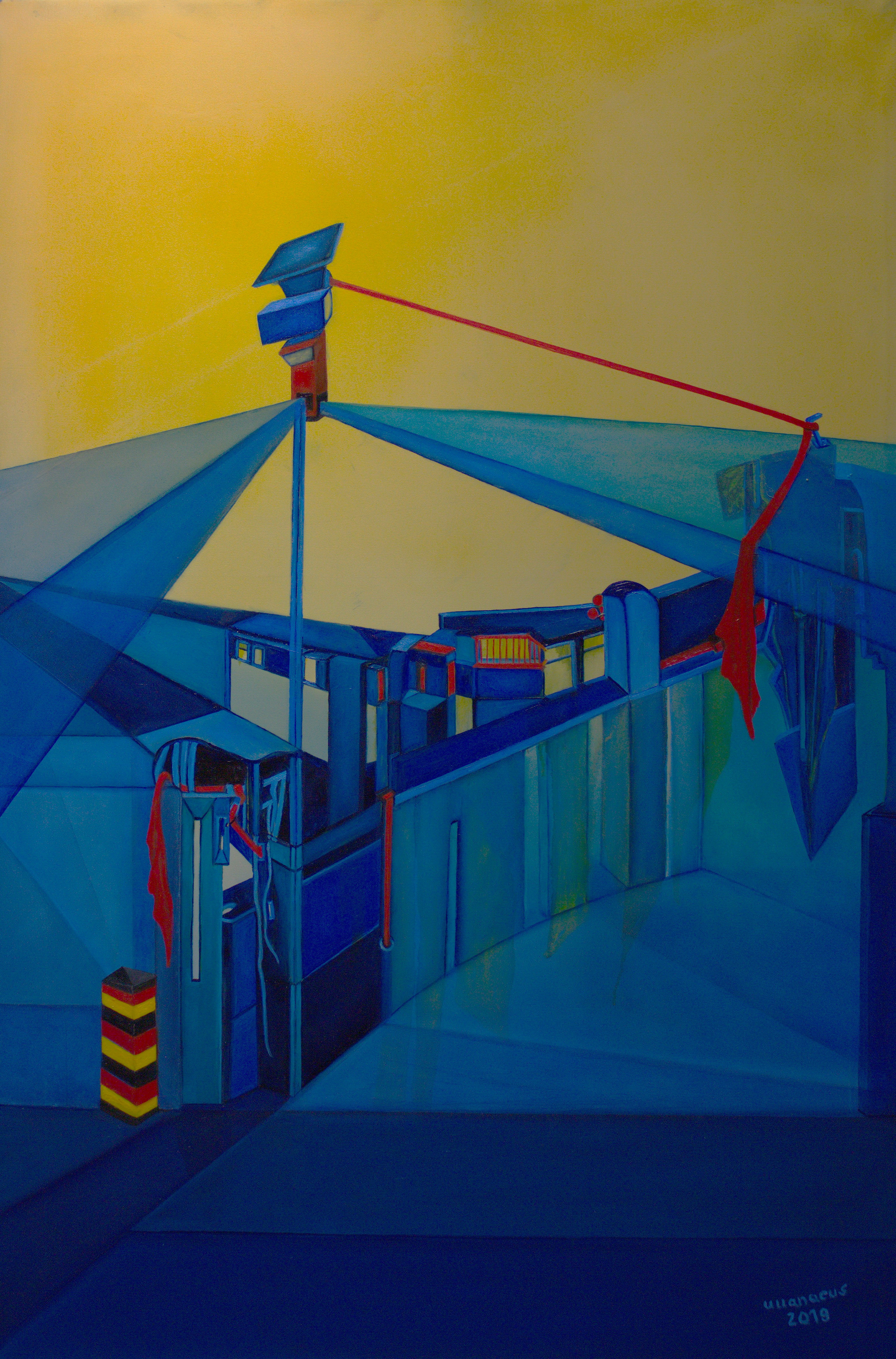 Who sits in the glass house, oil on canvas, 90 x 60 cm, 2019