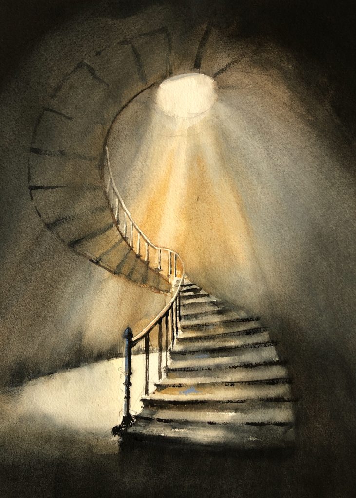 Jan Min Light and hope...... Watercolor 35 x 28 cm