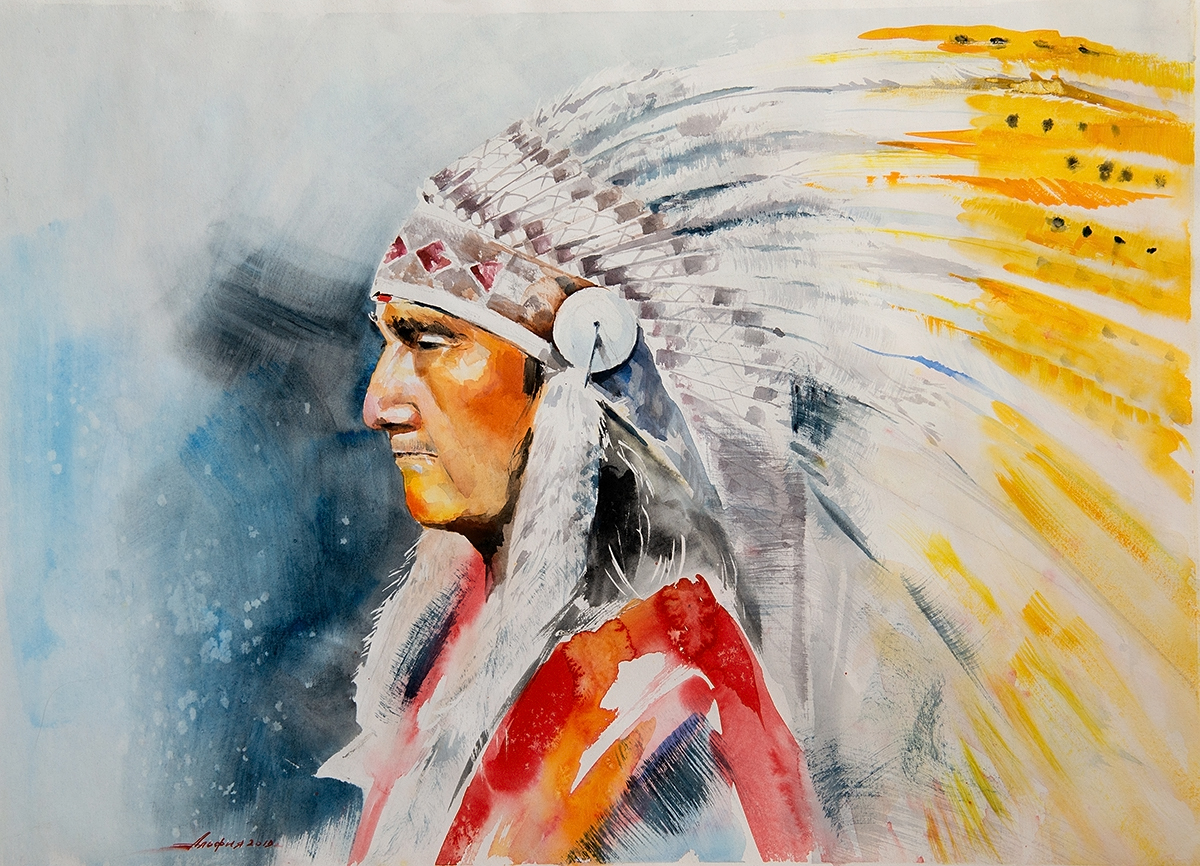 Chief_watercolor on paper_56x38cm_2019