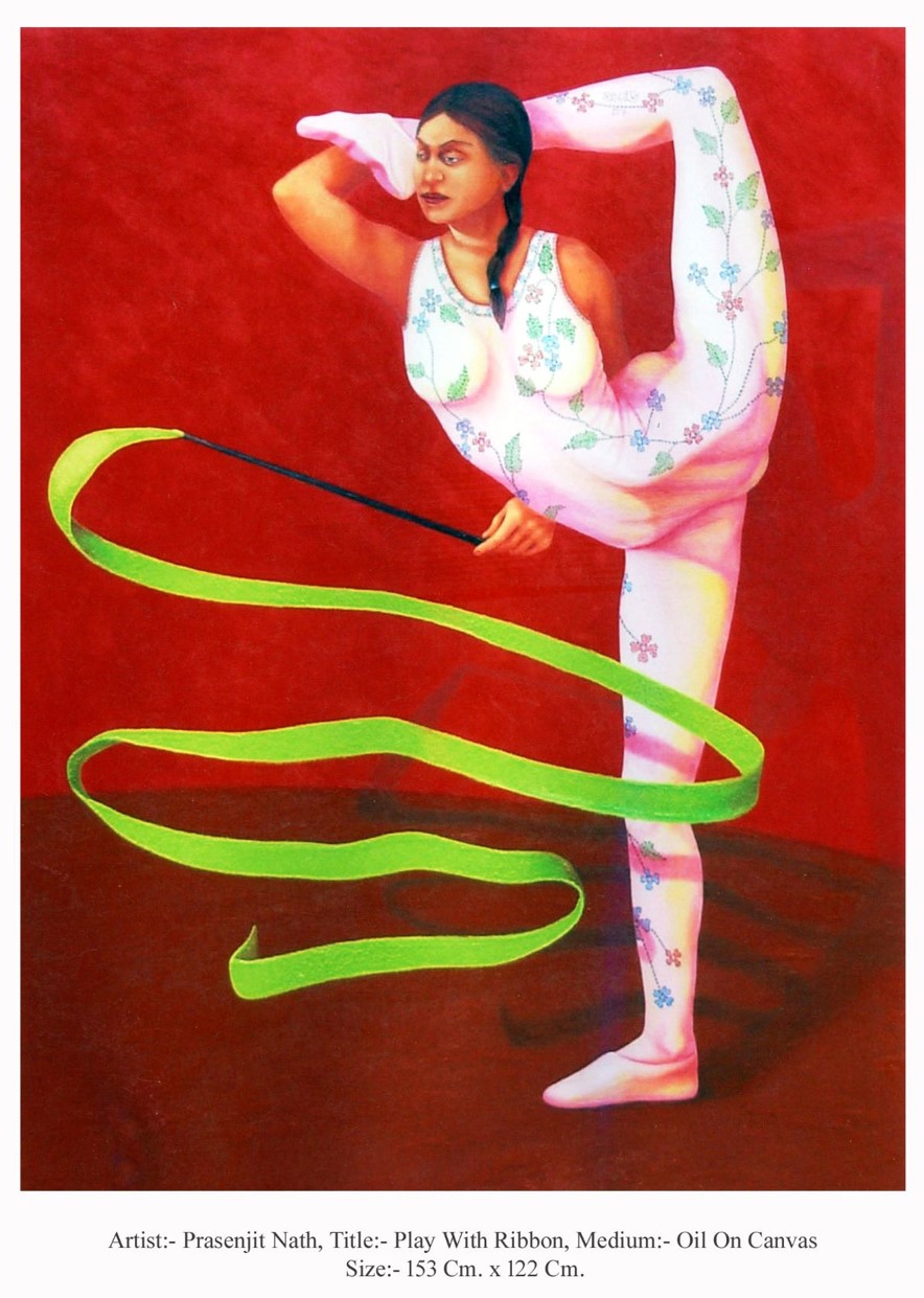 Play With Ribbon Oil On Canvas 153 Cm. x 122 Cm. 2007 $ 1000