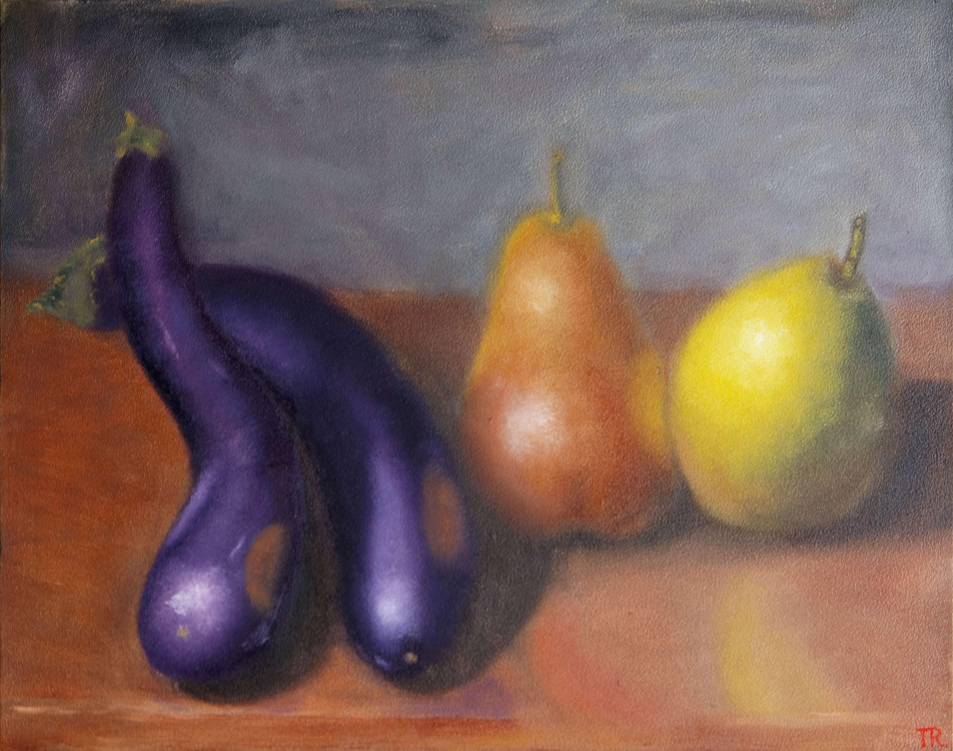 chinese.eggplant.n.pears.14x18.2019