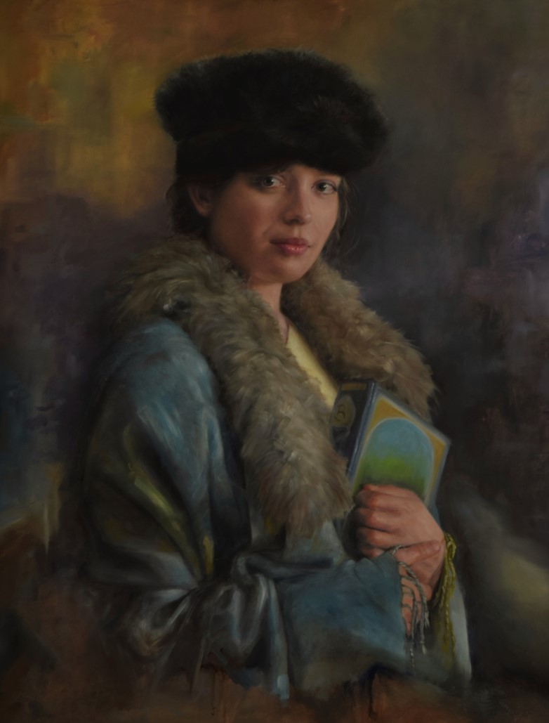 Liseth Visser Portretschilder Portret in Opdracht Portretschool Galerie Portretschilderij Girl In Blue (4)