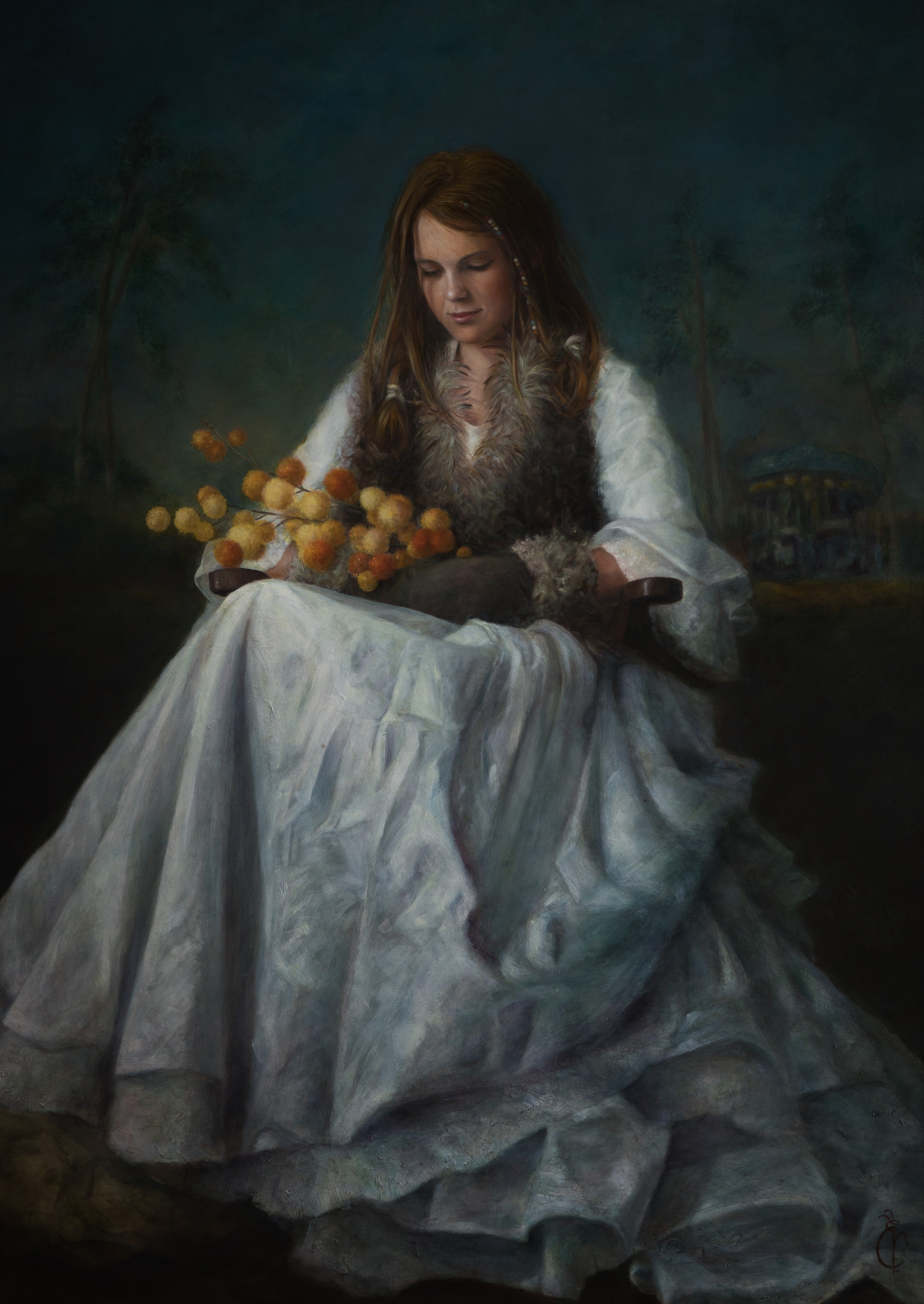 Liseth Visser Portretschilder Portret in Opdracht Portretschool Galerie Portretschilderij Girl In Blue (8)