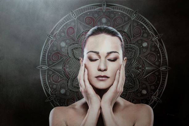 Mandala Pastel Colored Pencil on canvas 60x90cm