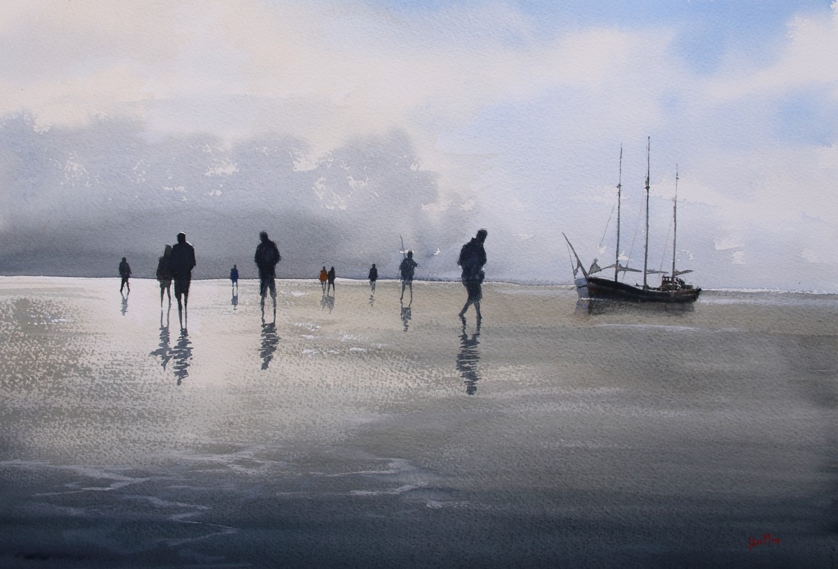 Walking on de Wadden_Jan Min_Netherlands_35 x 50 cm € 950