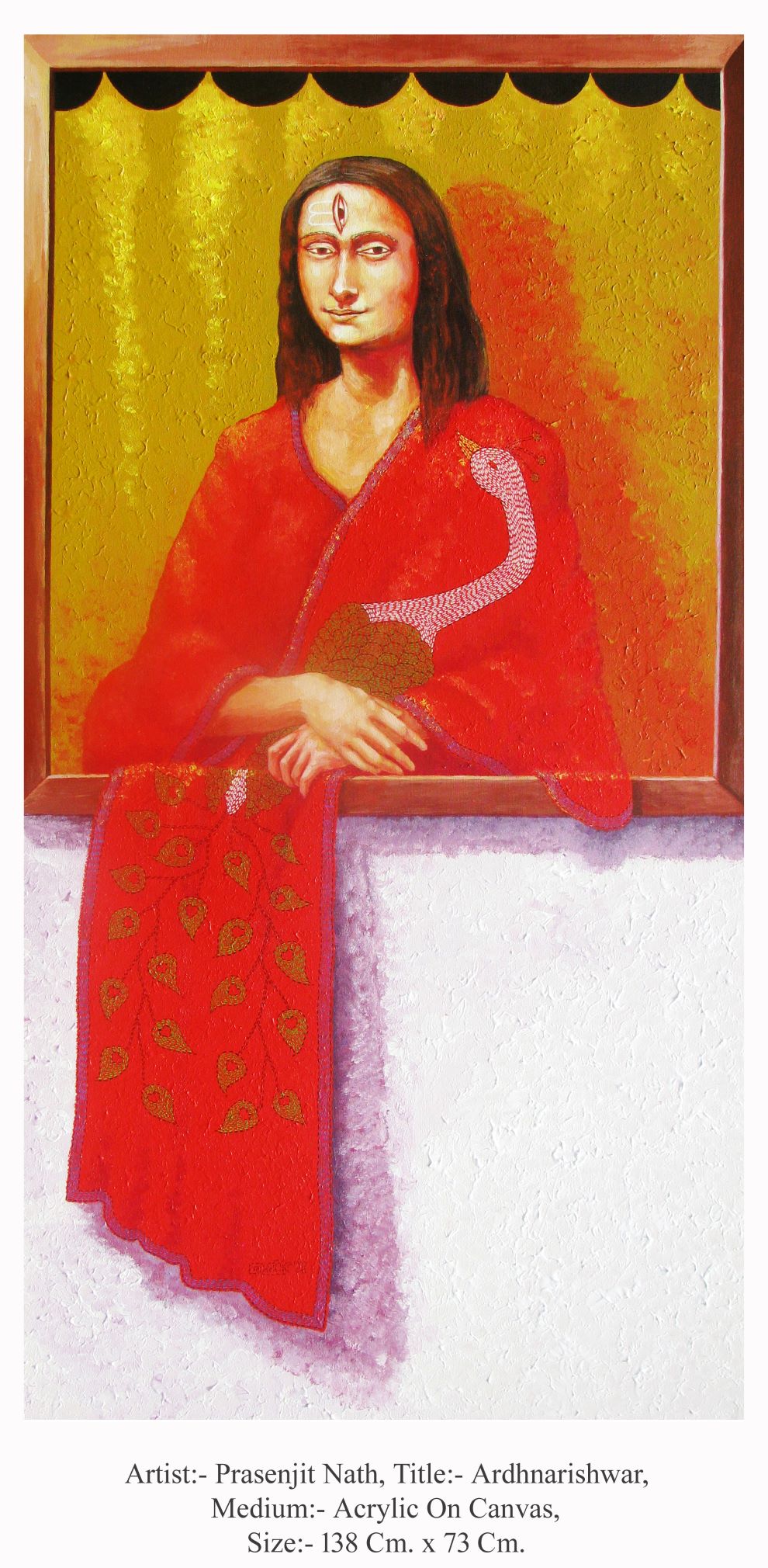 Ardhnarishwar Acrylic On Canvas 138 Cm. x 73 Cm. 2014 $ 1000