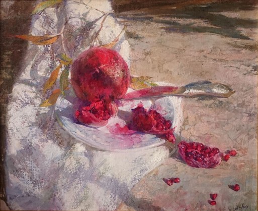 The pomegranate oil on canvas 48x58 2019y.